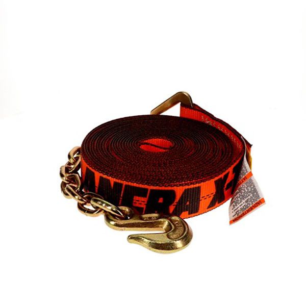 2” x 30’ X-Treme Webbing Winch Strap w/ Chain Anchor