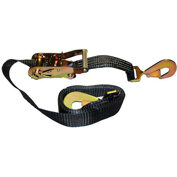 2” x 8’ Automotive Tie-Down w/Twisted Snap Hooks, Black