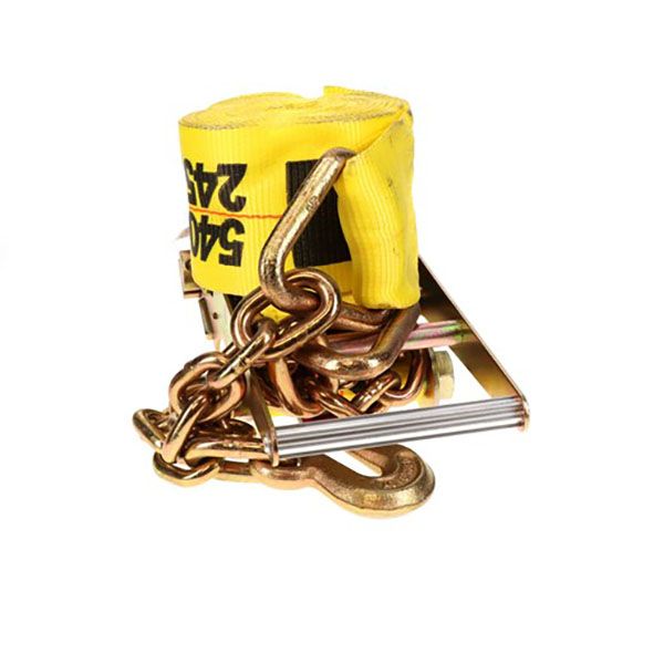 4" x 27' Ratchet Straps with Chain Anchors