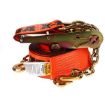 4″ x 27’ Heavy-Duty Ratchet Strap w/Chain Anchors & X-Treme Webbing