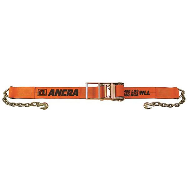 4″ x 30’ Heavy-Duty Ratchet Strap w/Chain Anchors & X-Treme Webbing