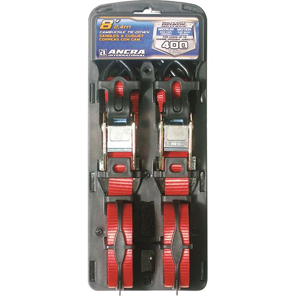 1"X 8' Cam Buckle Utility Strap w/vinyl S Hooks