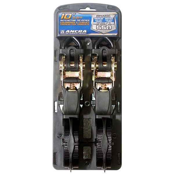 1" X 10' Ratchet Strap w/vinyl S Hooks, 2/PK