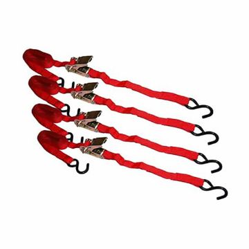 1” x 10’ S-Hook Ratchet Tie-Down, 4 Pack Clamshells - SL16 1” x 10’ S-Hook Ratchet Tie-Down, 4 Pack Clamshells