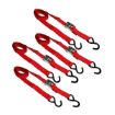 1″ x 6′ S-Hook Cam Buckle Tie-Downs, 4 Pack Blister