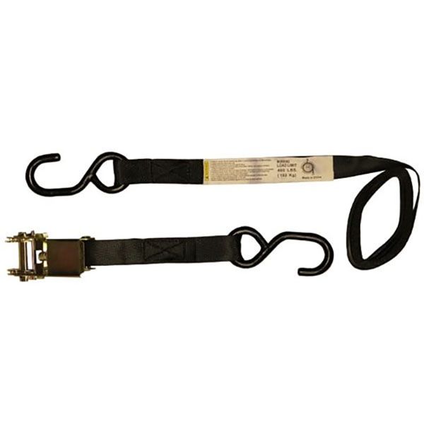 1” x 6’ S-Hook Ratchet Tie-Down, Clamshell, 2 Pack