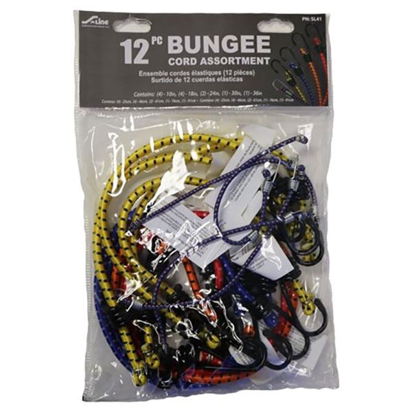 12-PC. Bungee Cord Assortment