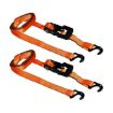 1.25” x 15’ J-Hook Ratchet Tie-Down, Plastic Frame, 2 Pack