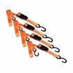 1” x 15’ S-Hook Ratchet Tie-Down, Plastic Frame, 4 Pack
