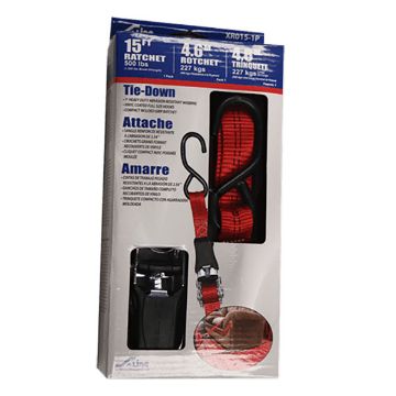 1” x 15’ Commercial Grade S-Hook Ratchet Tie-Down - XR015-1P 1” x 15’ Commercial Grade S-Hook Ratchet Tie-Down