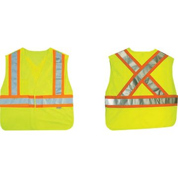 Safety Vest High-Visibility Yellow/Green 50532-12 High Visibility Yellow/Green Tear-Away Safety Vest