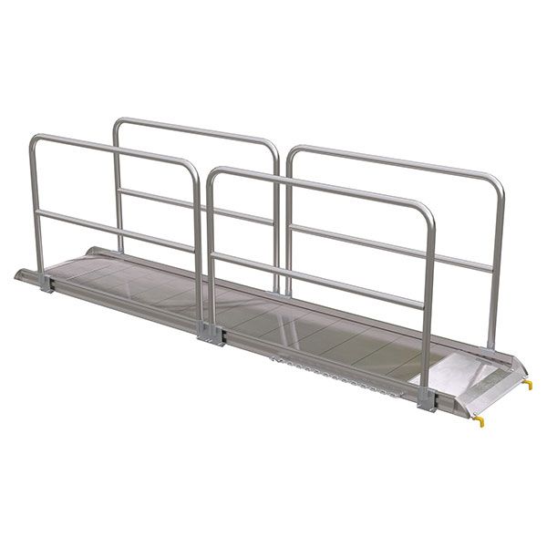 Aluminum Walk Ramp Hook Style w/Handrails - 28" X 12'
