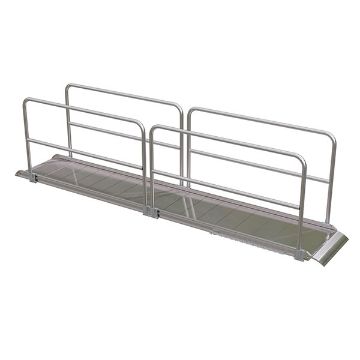 Aluminumum-Walk-Ramp-Hand-Rails-38-X-14. P/N: AWR-28-14A-HR Aluminum Walk Ramp w/Hand Rails - 38" X 14'