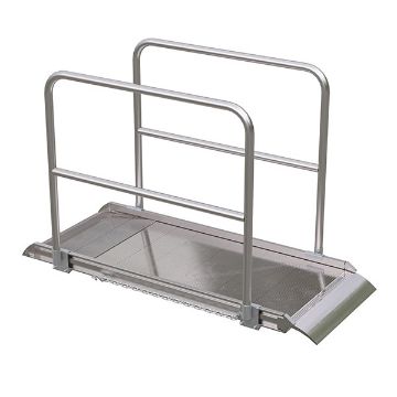 Aluminumum-Walk-Ramp-Hand-Rails-38-X-6. P/N: AWR-28-6A-HR Aluminum Walk Ramp w/Hand Rails - 38" X 6'