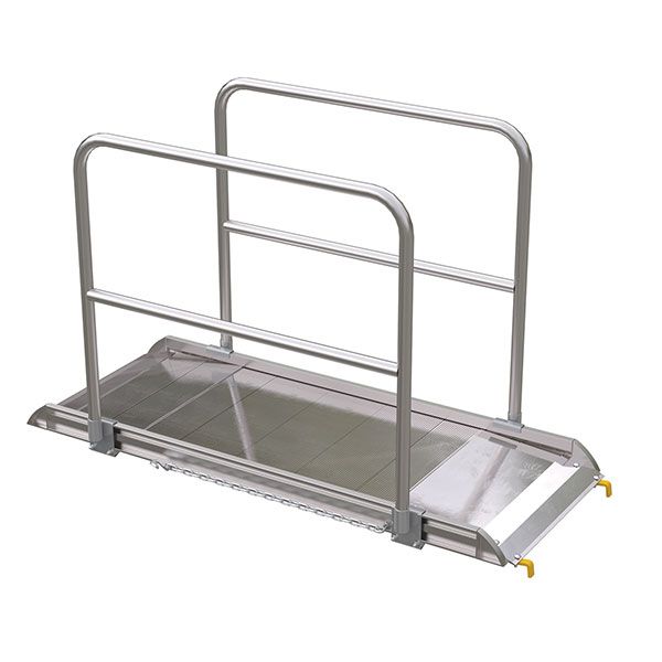 Aluminum Walk Ramp Hook Style w/Handrails - 28" X 6'
