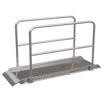 Aluminumum-Walk-Ramp-Hand-Rails-38-X-7. P/N: AWR-28-7A-HR Aluminum Walk Ramp w/Hand Rails - 38" X 7'