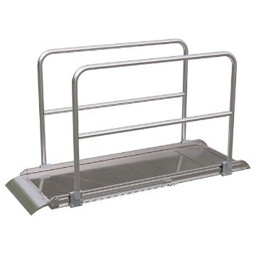 Aluminumum-Walk-Ramp-Hand-Rails-38-X-8. P/N: AWR-28-8A-HR Aluminum Walk Ramp w/Hand Rails - 38" X 8'
