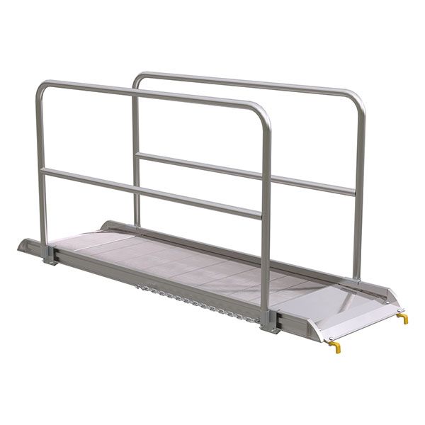 Aluminum Walk Ramp Hook Style w/Handrails - 28" X 8'