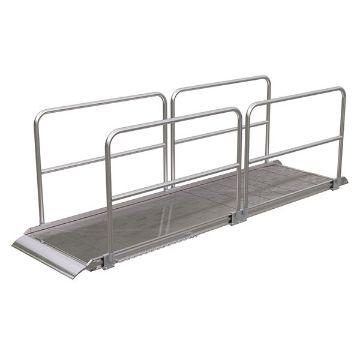 Aluminumum-Walk-Ramp-Hand-Rails-38-X-12. P/N: AWR-38-12A-HR Aluminum Walk Ramp w/Hand Rails - 38" X 12'