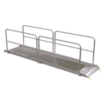 Aluminumum-Walk-Ramp,-Hook-Style-Handrails-38-X-12. P/N: AWR-38-14B-HR Aluminum Walk Ramp, Hook Style w/Handrails - 38" X 12'