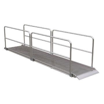 Aluminumum-Walk-Ramp-Hand-Rails-38-X-16. P/N: AWR-38-16A-HR Aluminum Walk Ramp w/Hand Rails - 38" X 16'