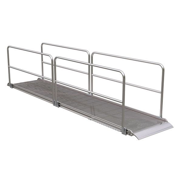 Aluminum Walk Ramp w/Hand Rails - 38" X 16'