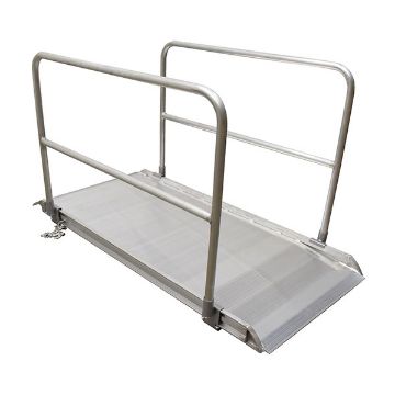 Aluminumum-Walk-Ramp-Hand-Rails-38-X-6. P/N: AWR-38-6A-HR Aluminum Walk Ramp w/Hand Rails - 38" X 6'