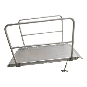 Aluminumum-Walk-Ramp-Hand-Rails-38-X-7. P/N: AWR-38-7A-HR Aluminum Walk Ramp w/Hand Rails - 38" X 7'