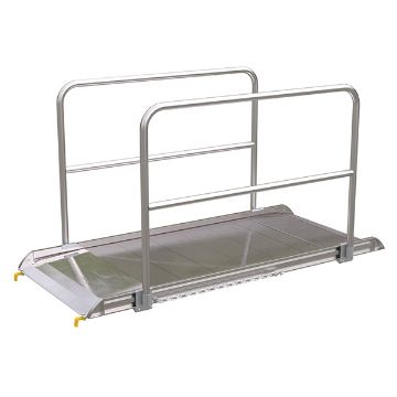 Aluminumum-Walk-Ramp,-Hook-Style-Handrails-38-X-6. P/N: AWR-38-7B-HR Aluminum Walk Ramp, Hook Style w/Handrails - 38" X 6'