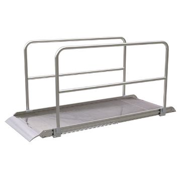 Aluminumum-Walk-Ramp-Hand-Rails-38-X-8. P/N: AWR-38-8A-HR Aluminum Walk Ramp w/Hand Rails - 38" X 8'