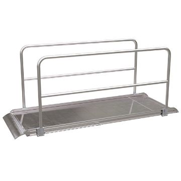 Aluminumum-Walk-Ramp-Hand-Rails-38-X-9. P/N: AWR-38-9A-HR Aluminum Walk Ramp w/Hand Rails - 38" X 9'
