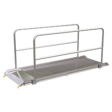 Aluminumum-Walk-Ramp,-Hook-Style-Handrails-38-X-8. P/N: AWR-38-9B-HR Aluminum Walk Ramp, Hook Style w/Handrails - 38" X 8'