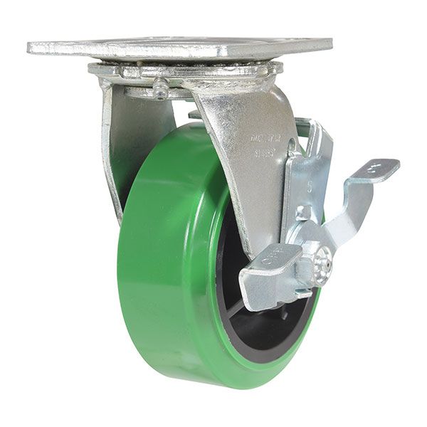 Caster, 5X2 Polyolefin Swivel W/ Brake