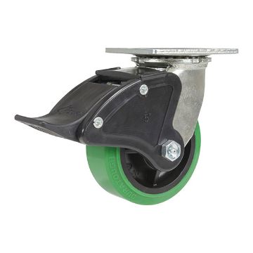 Caster, 5X2 Polyolefin Swivel W/ Total Brake, P/N: CST-F34-5X2DT-SWTB1 Caster, 5X2 Polyolefin Swivel W/ Total Brake