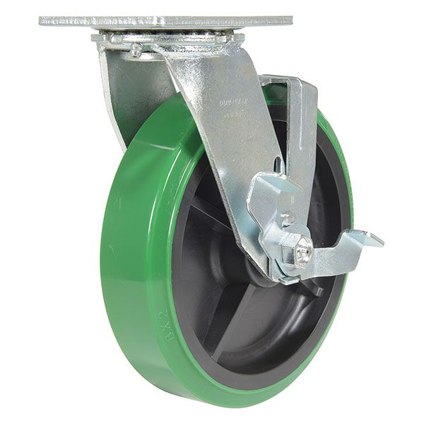 Caster, 8X2 Polyolefin Swivel W/ Brake