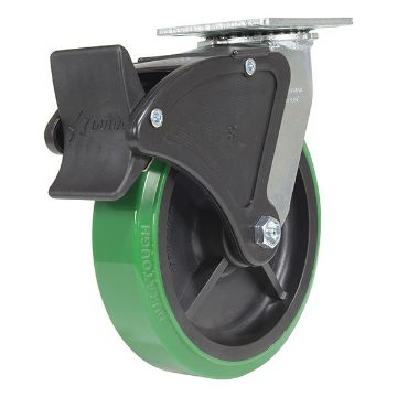 Caster, 8X2 Polyolefin Swivel W/ Total Brake, P/N: CST-F34-8X2DT-SWTB1 Caster, 8X2 Polyolefin Swivel W/ Total Brake