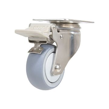 3X1 Tpr Ss Rig Swivel Caster W/Total Brake, P/N: CST-E-SS-3X1TPR-SWTB 3X1 Tpr Ss Rig Swivel Caster W/Total Brake