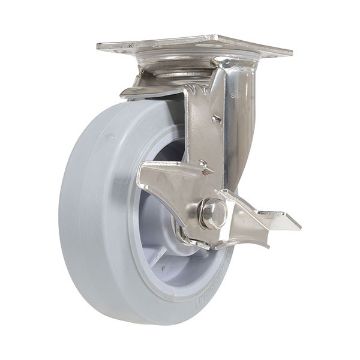 6X2 Tpr Ss Rig Swivel Caster W/Brake, P/N: CST-E-SS-6X2TPR-SWB 6X2 Tpr Ss Rig Swivel Caster W/Brake