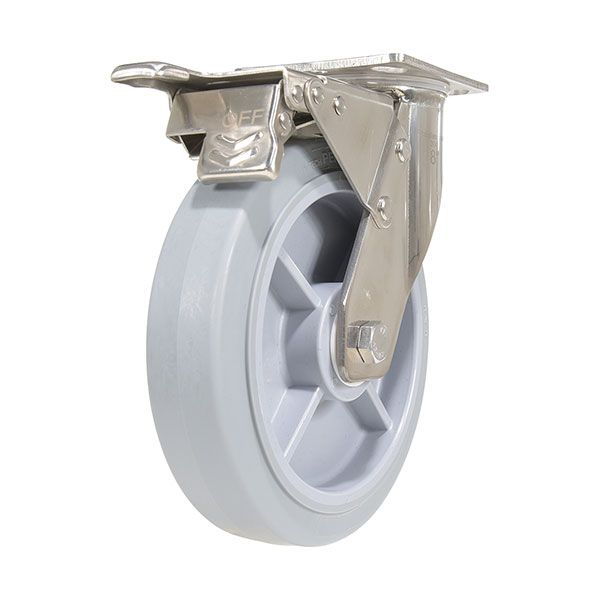 8X2 Tpr Ss Rig Swivel Caster W/Total Brake