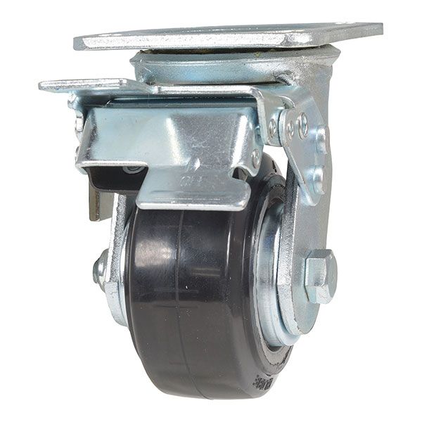 4X2 Mold On Rubber Swivel Caster W/Total Brake