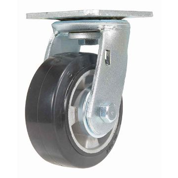 5X2 Mold On Rubber Swivel Caster, P/N: CST-VE-5X2MRA-S 5X2 Mold On Rubber Swivel Caster