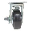 5X2 Mold On Rubber Swivel Caster W/Brake