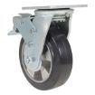 6X2 Mold On Rubber Swivel Caster W/Total Brake