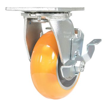 Caster, 5X2 Aluminum Swivel W/ Brake, P/N: CST-F34-5X2SI-SWB Caster, 5X2 Aluminum Swivel W/ Brake