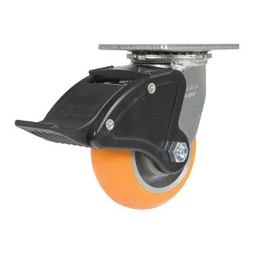 Caster, 5X2 Aluminum Swivel W/ Total Brake, P/N: CST-F34-5X2SI-SWTB1 Caster, 5X2 Aluminum Swivel W/ Total Brake