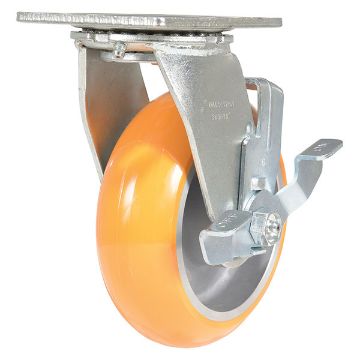 Caster, 6X2 Aluminum Swivel W/ Brake, P/N: CST-F34-6X2SI-SWB Caster, 6X2 Aluminum Swivel W/ Brake