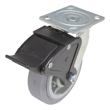 Caster, 6X2 Polyolefin Swivel W/ Total Brake, P/N: CST-F34-6X2DK-SWTB1 Caster, 6X2 Polyolefin Swivel W/ Total Brake