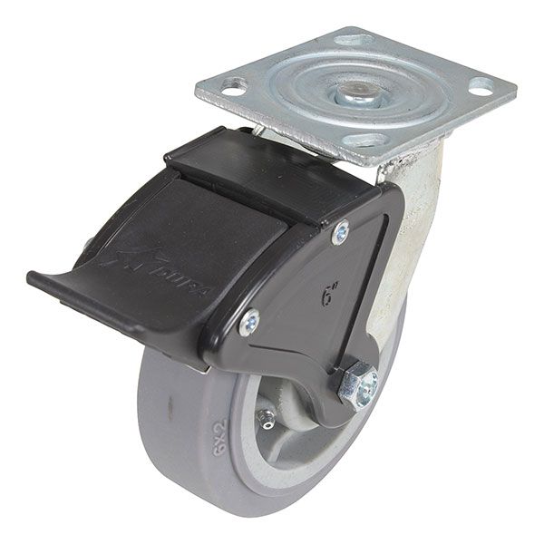 Caster, 6X2 Polyolefin Swivel W/ Total Brake