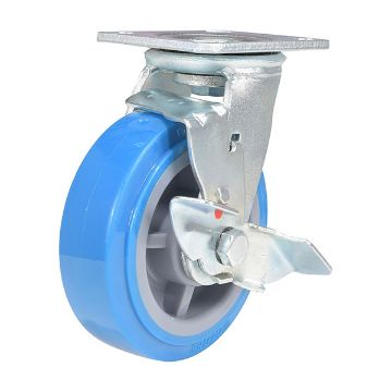 6X2 Polyurethane Swivel Caster W/Brake, P/N: CST-KB-6X2PUP-SWB 6X2 Polyurethane Swivel Caster W/Brake