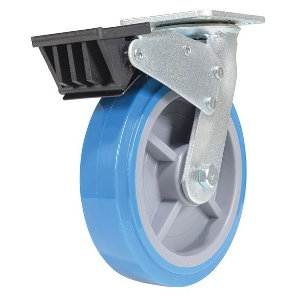 8X2 Polyurethane Swivel Caster W/Total Brake